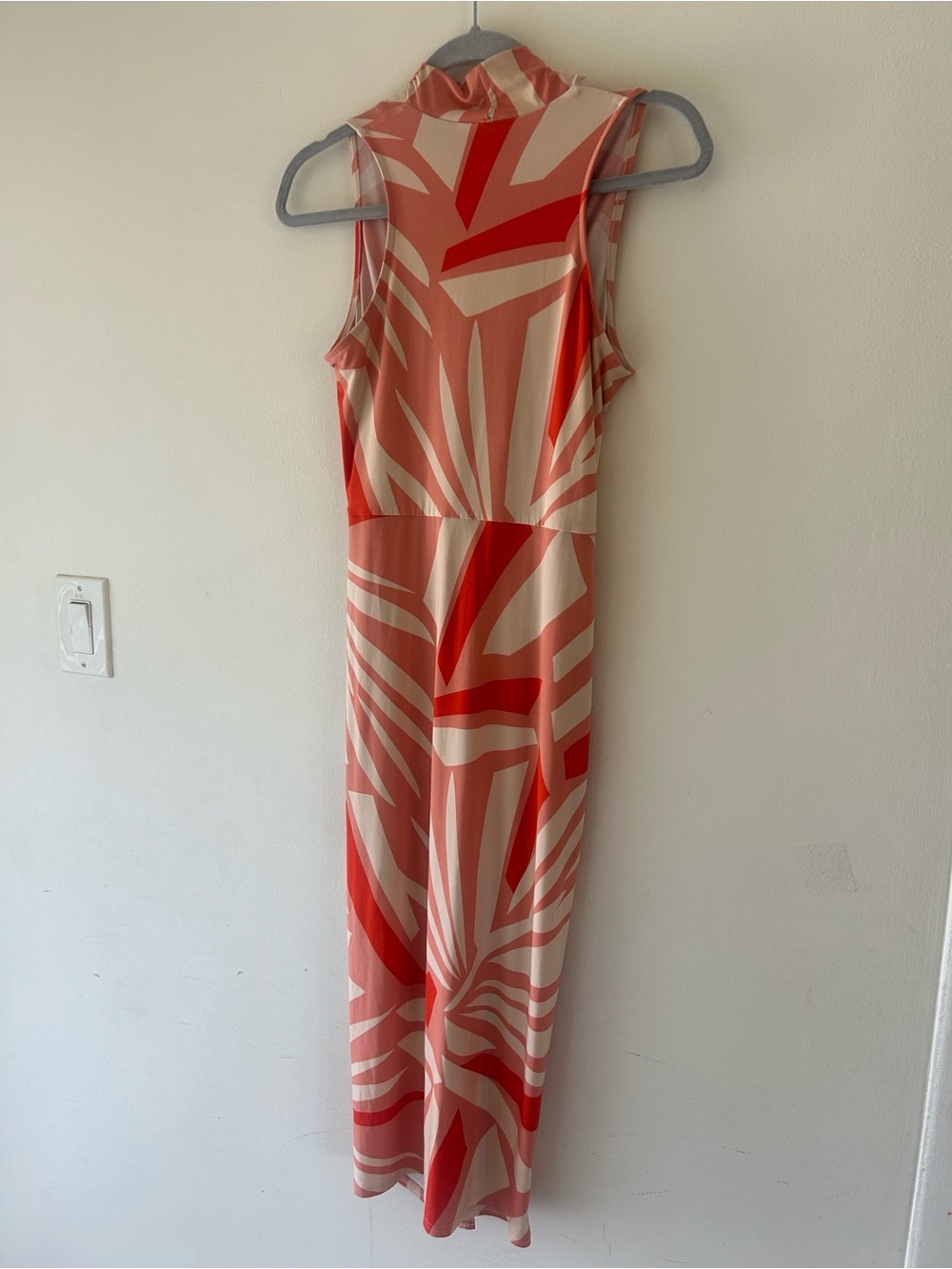RACHEL Rachel Roy Coral and Cream Sleeveless Wrap-Style Midi Dress - Picture 6 of 9